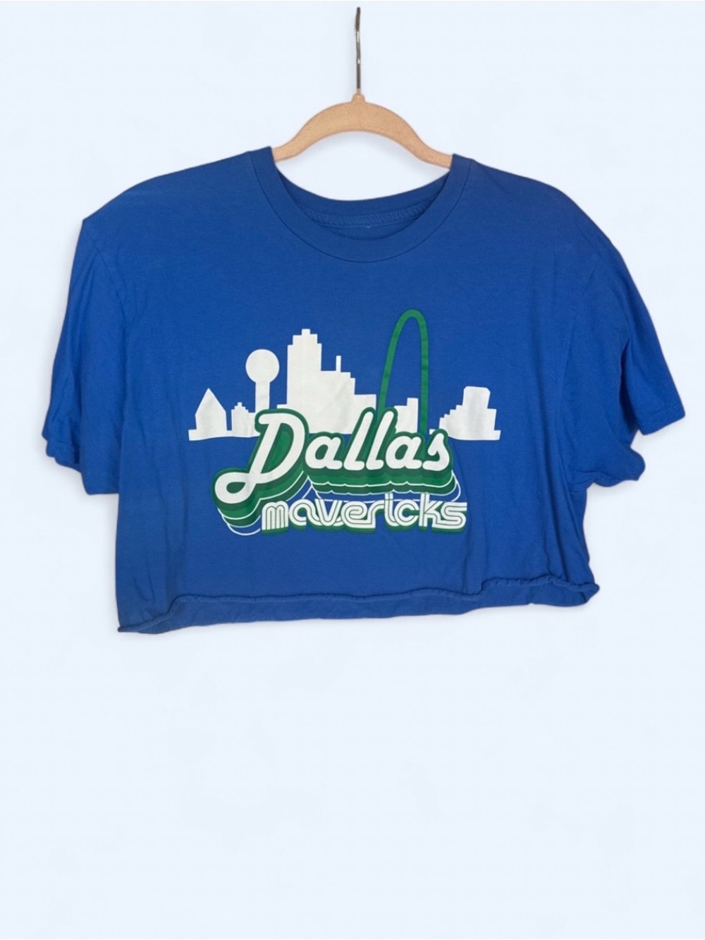 Blue Cropped Dallas Mavericks Tee